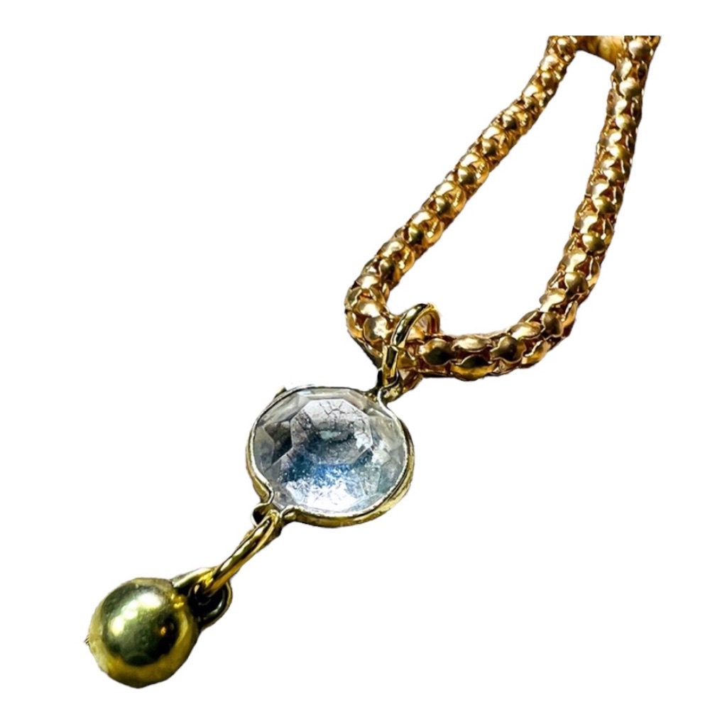 The Quartz Collection:Goldtone Pendant W/ Faceted Quartz Bezels By Susan A Ray